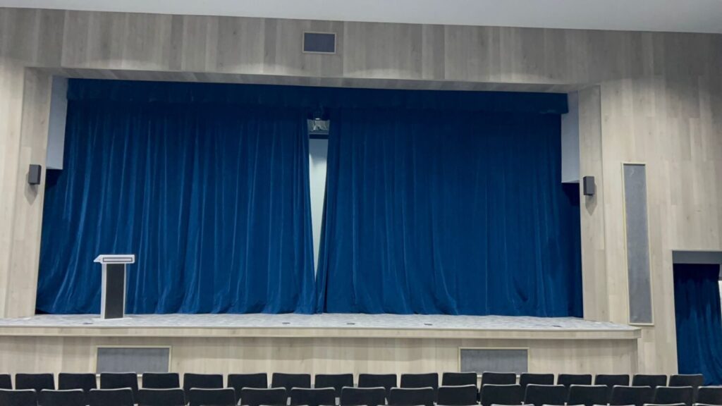 Telón azul, telón de terciopelo, telón automático, cortinas para teatro